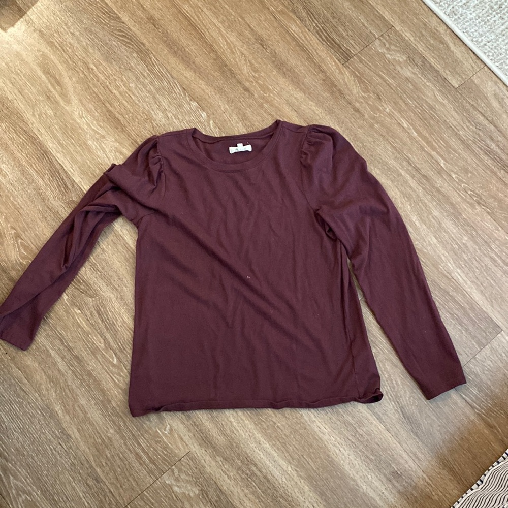 Madewell puff shoulder long sleeve tee. 100% cotton